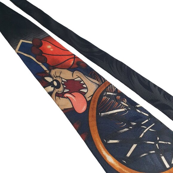 Looney Tunes Mania Taz Silk Necktie Basketball 1995 Vintage Sports Cartoon - Picture 2 of 5